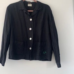 Le Fou Linen Black Blouse